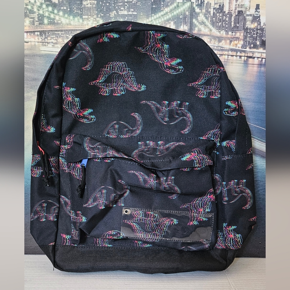 Target Black Dinosaur Print Backpack NWOT